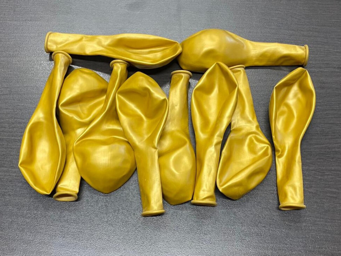 Set 10 baloane latex metalizat sidef auriu gold 30 cm [4]