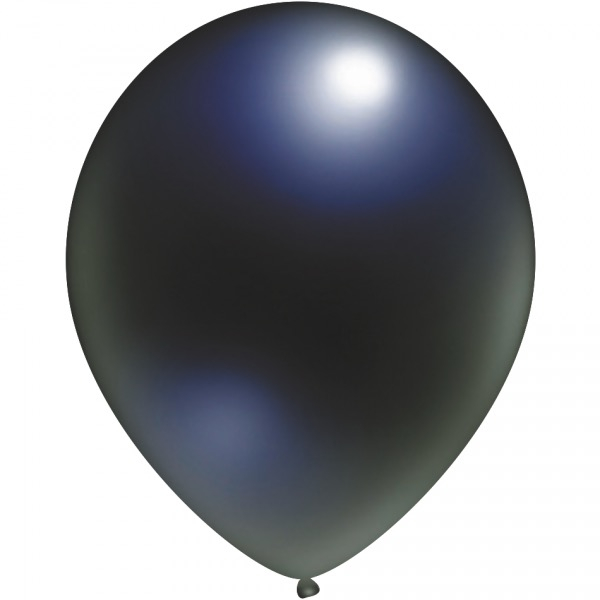 Set 10 baloane latex metalizat sidef negru 30 cm