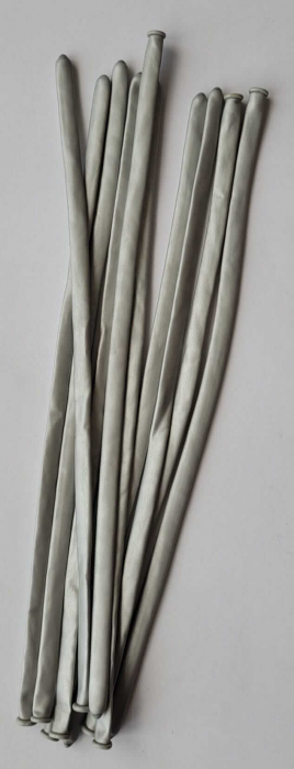 Set 10 baloane latex modelaj argintiu chrom 100 cm [2]