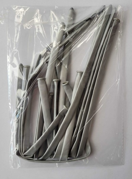 Set 10 baloane latex modelaj argintiu chrom 100 cm [5]