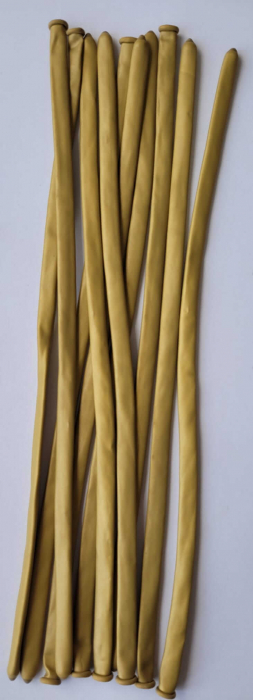 Set 10 baloane latex modelaj auriu chrom 100 cm [2]