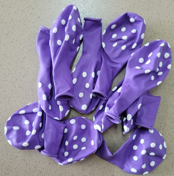 Set 10 baloane latex mov cu buline albe 30cm [5]