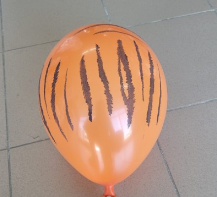 Set 10 baloane latex portocaliu imprimat tigru 30 cm [5]
