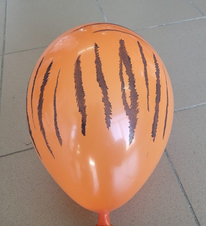 Set 10 baloane latex portocaliu imprimat tigru 30 cm [3]