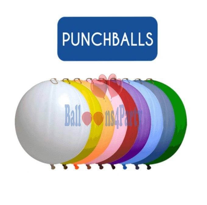 Set 10 baloane latex Punch Ball asortate 45cm