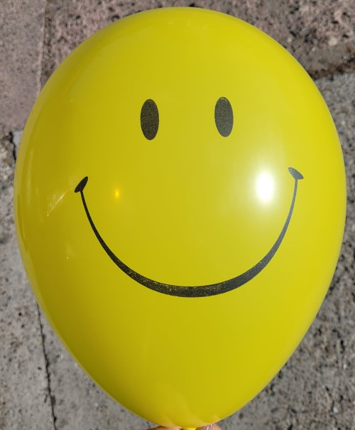 Set 10 baloane latex Smile face galben 30 cm [2]