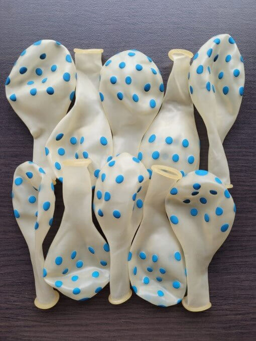 Set 10 baloane latex transparente cu buline albastru 30 cm [3]