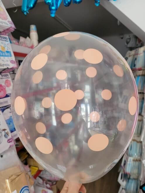 Set 10 baloane latex transparente cu buline rose gold 30 cm [2]