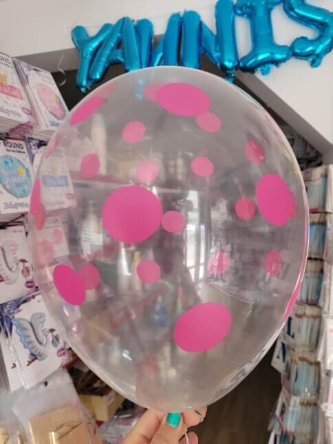 Set 10 baloane latex transparente cu buline roz 30 cm [2]