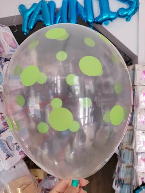 Set 10 baloane latex transparente cu buline verde 30 cm [2]