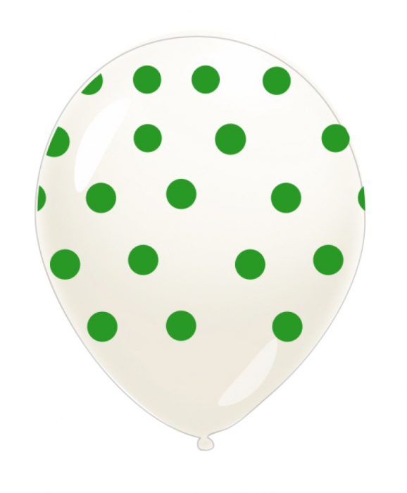 Set 10 baloane latex transparente cu buline verde 30 cm