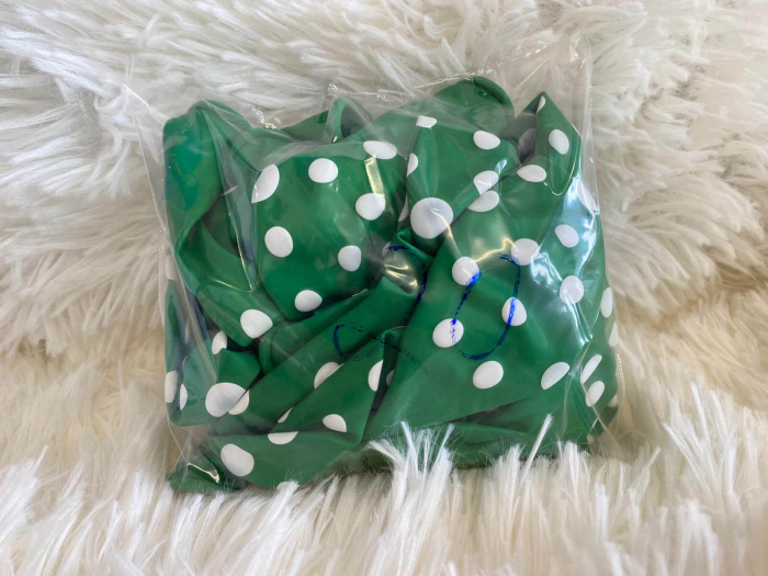 Set 10 baloane latex verde cu buline albe 30cm [7]