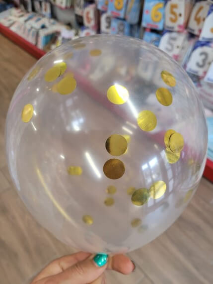 Set 10 baloane mov deschis chrom cu confetti aurii 30 cm [3]