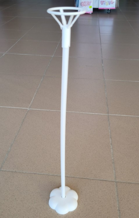 Set 10 bete albe cu suport pentru baloane folie 42 cm [4]