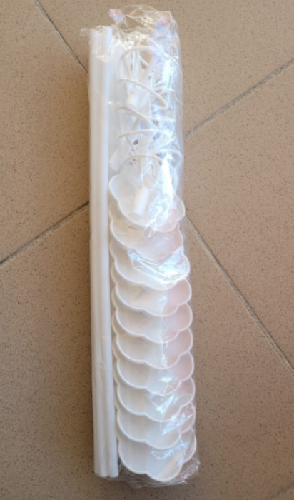 Set 10 bete albe cu suport pentru baloane folie 42 cm [7]