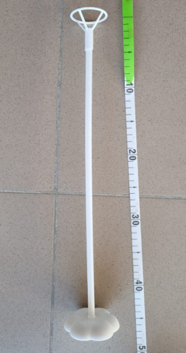 Set 10 bete albe cu suport pentru baloane folie 42 cm [3]