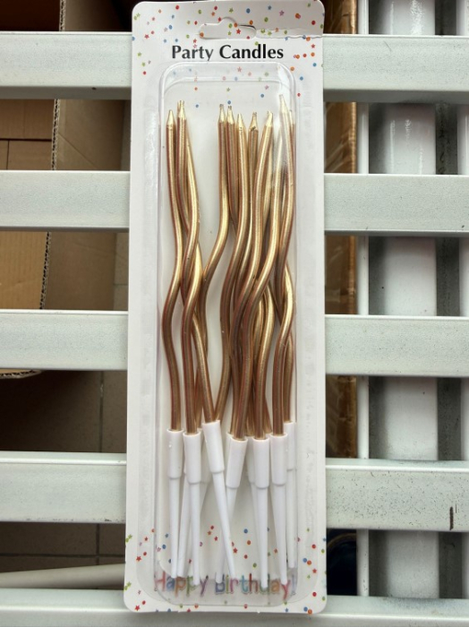 Set 10 lumanari spirala aurii 12 cm [2]