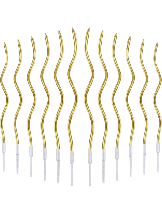 Set 10 lumanari spirala aurii 12 cm [1]