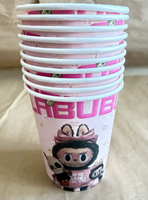 Set 10 pahare carton Labubu 200 ml [3]