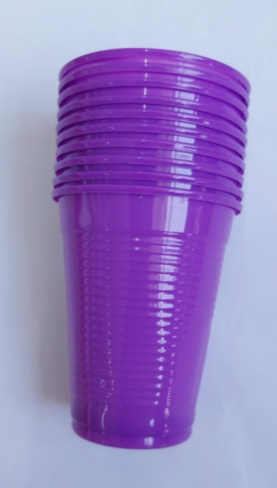 Set 10 pahare mov plastic 200 ml [3]