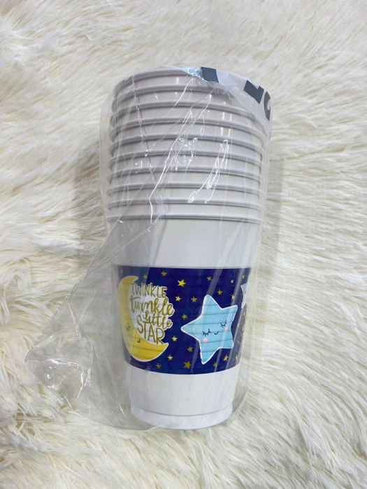 Set 10 pahare plastic Luna stele nori Twinkle Little Star 470 ml [4]