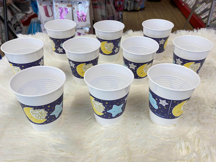 Set 10 pahare plastic Luna stele nori Twinkle Little Star 470 ml [3]