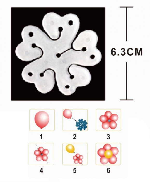 Set 10 sabloane flori 5 petale 6 cm [6]