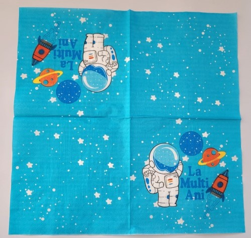 Set 10 servetele albastre Astronaut 33 x 33 cm [3]