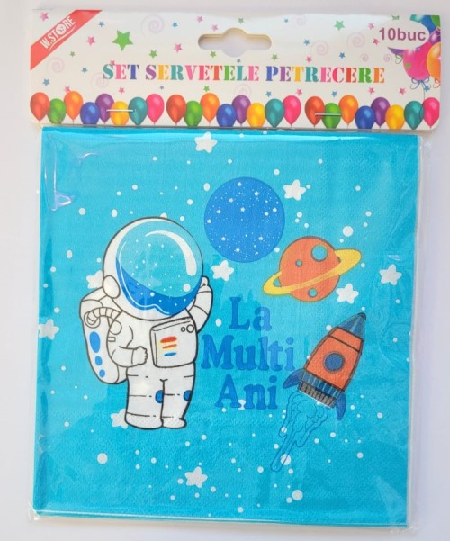 Set 10 servetele albastre Astronaut 33 x 33 cm [2]