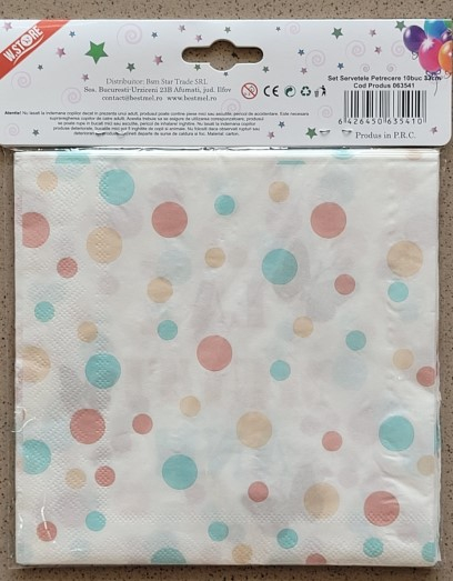 Set 10 servetele La multi ani fluturi 33 x 33 cm [6]