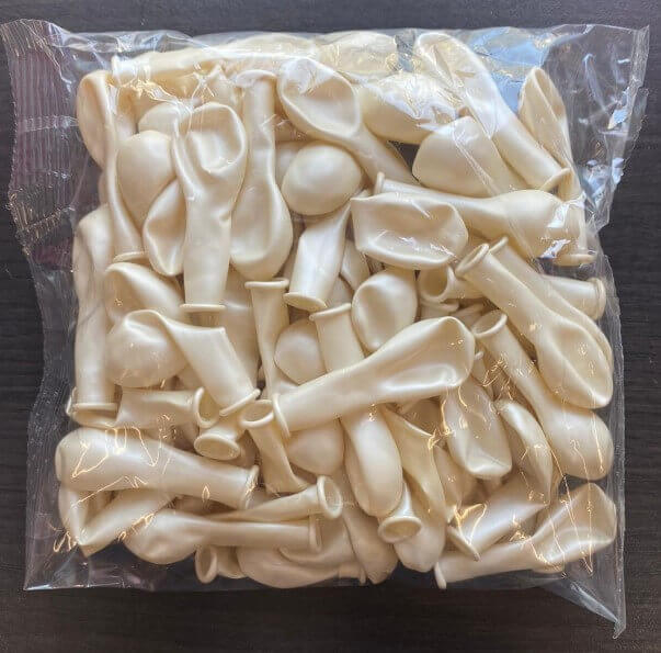 Set 100 baloane latex alb sidef / metalizat 13 cm [5]