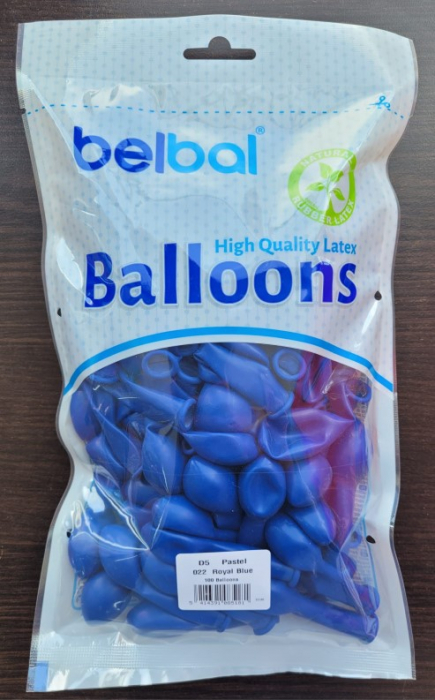 Set 100 baloane latex albastru regal 13 cm [4]