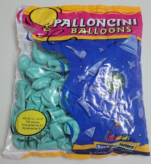 Set 100 baloane latex aquamarin 13 cm [5]