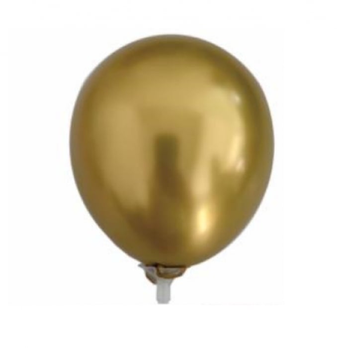 Set 100 baloane latex chrom auriu oglinda 13 cm