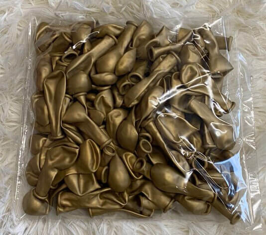 Set 100 baloane latex chrome auriu 13cm [4]