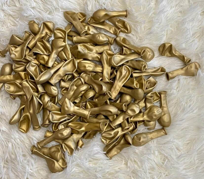 Set 100 baloane latex chrome auriu 13cm [3]
