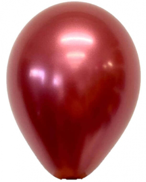 Set 100 baloane latex chrome roz inchis 13cm