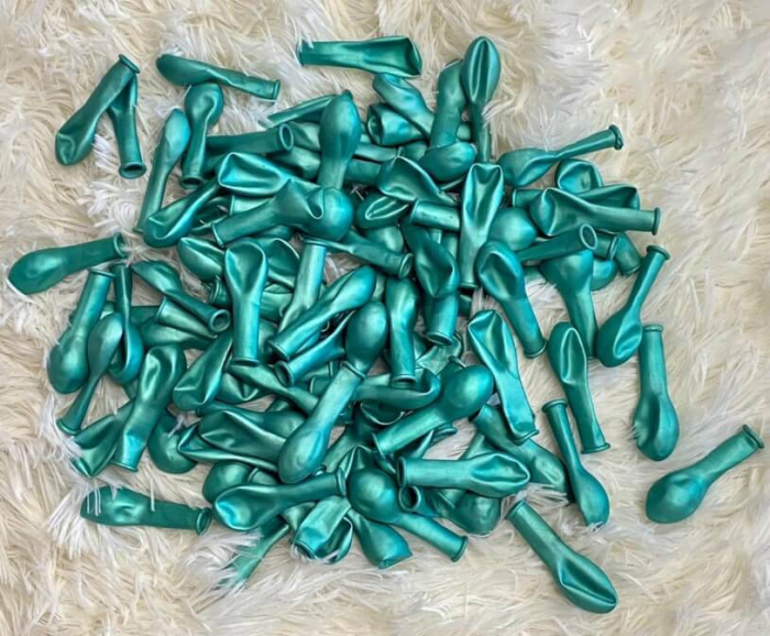 Set 100 baloane latex chrome verde 13cm [3]