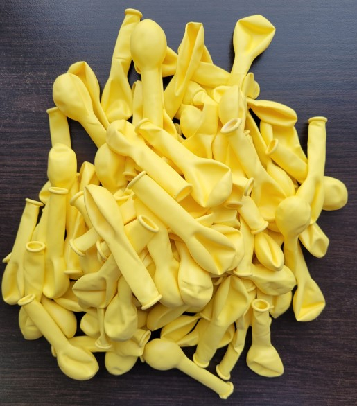Set 100 baloane latex galben mustar 13 cm [3]