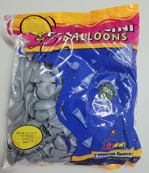 Set 100 baloane latex gri 13 cm [5]