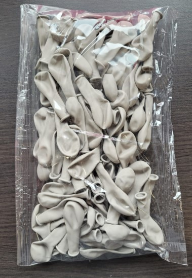 Set 100 baloane latex gri / bej 13 cm [4]