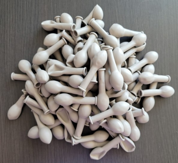 Set 100 baloane latex gri macaron 13 cm [4]
