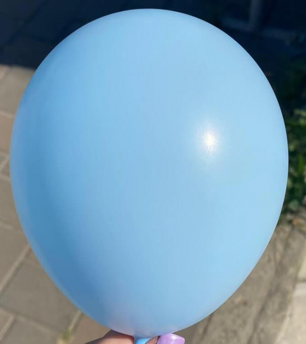 Set 100 baloane latex macaron albastru deschis 13cm [2]