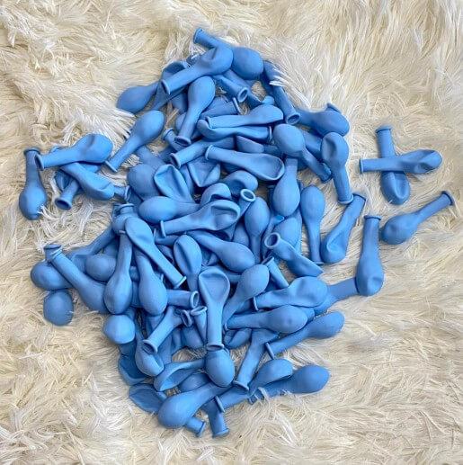 Set 100 baloane latex macaron albastru deschis 13cm [4]