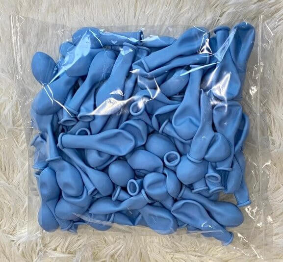 Set 100 baloane latex macaron albastru deschis 13cm [5]