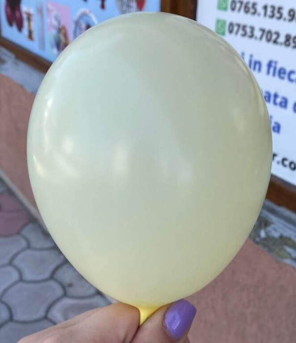 Set 100 baloane latex macaron galben 13cm [2]