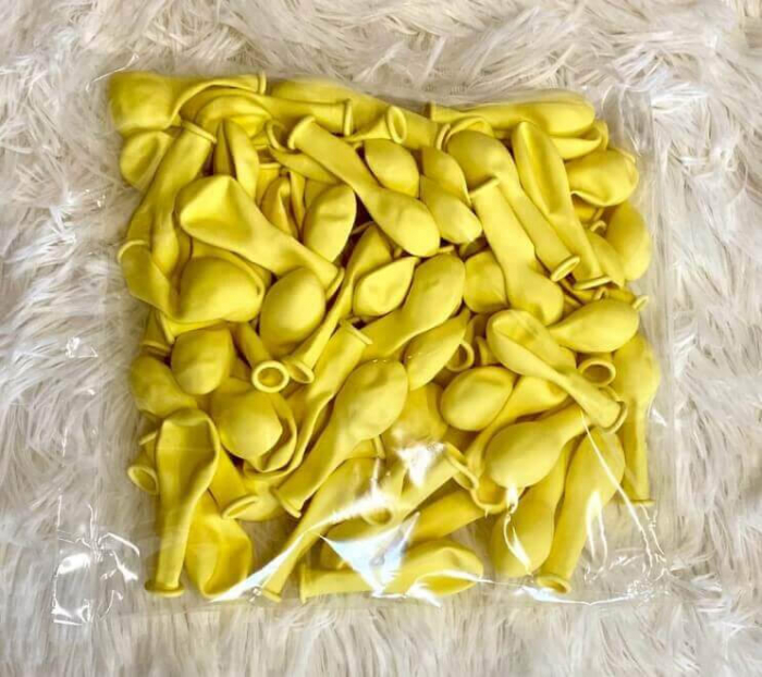 Set 100 baloane latex macaron galben 13cm [5]
