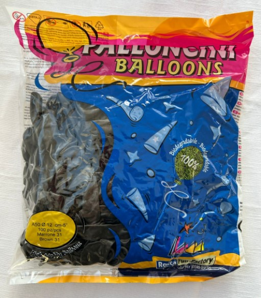 Set 100 baloane latex maro inchis 13 cm [5]