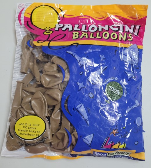 Set 100 baloane latex maro moka 13 cm [5]