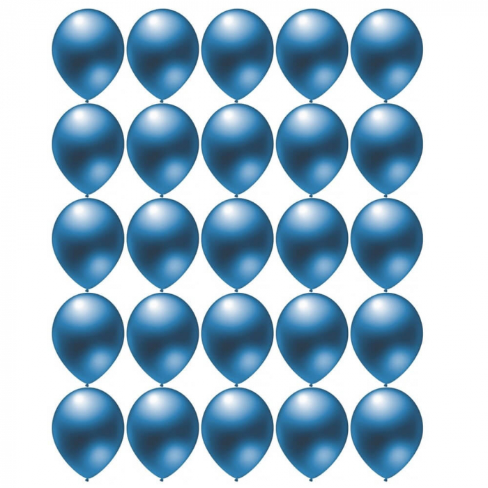 Set 100 baloane latex metalizat albastru 13 cm [2]